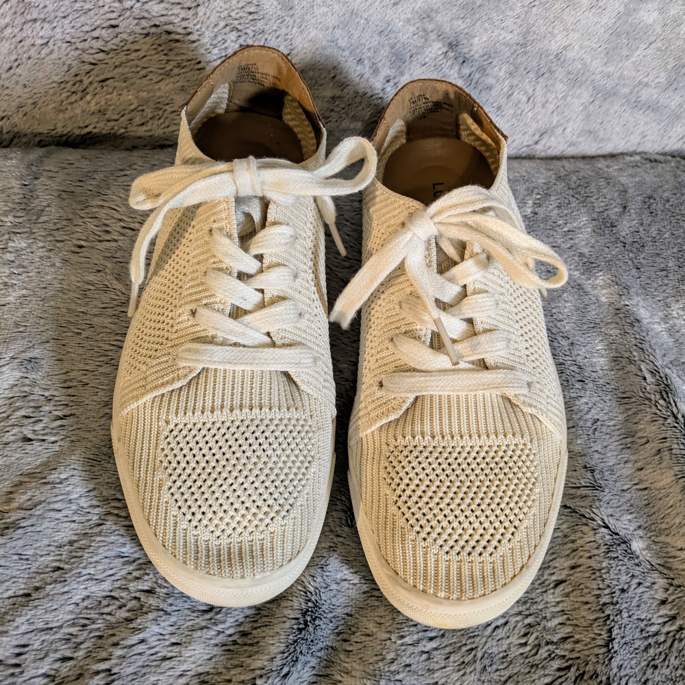 Lucky Brand Cream Knit Sneakers